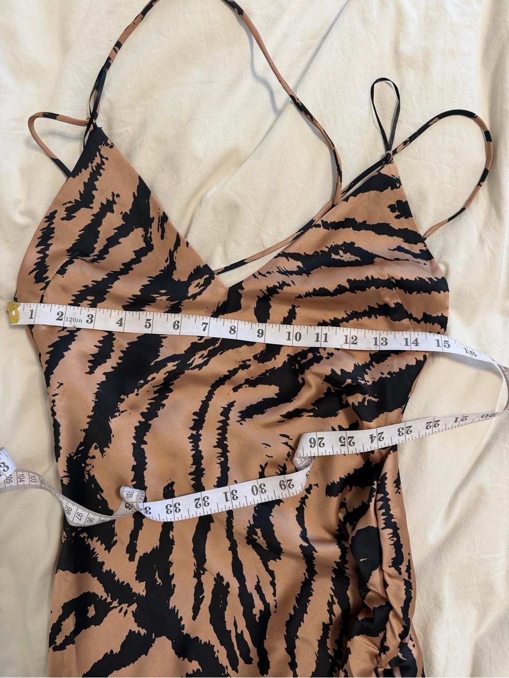Zara Animal-Print Slip Dress in Beige and Black - Picture 7 of 8